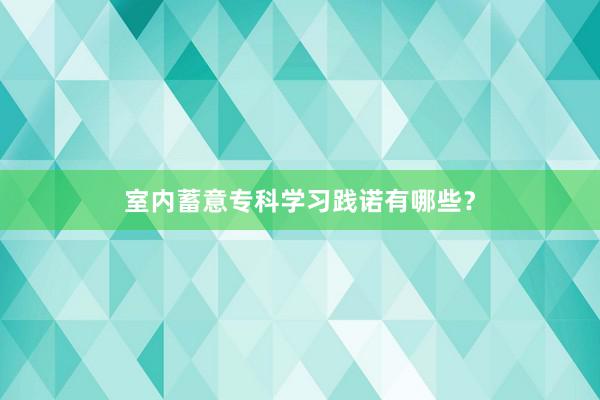 室内蓄意专科学习践诺有哪些？