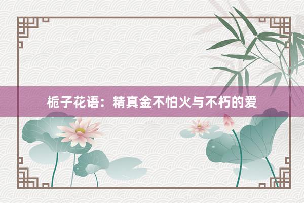 栀子花语:精真金不怕火与不朽的爱